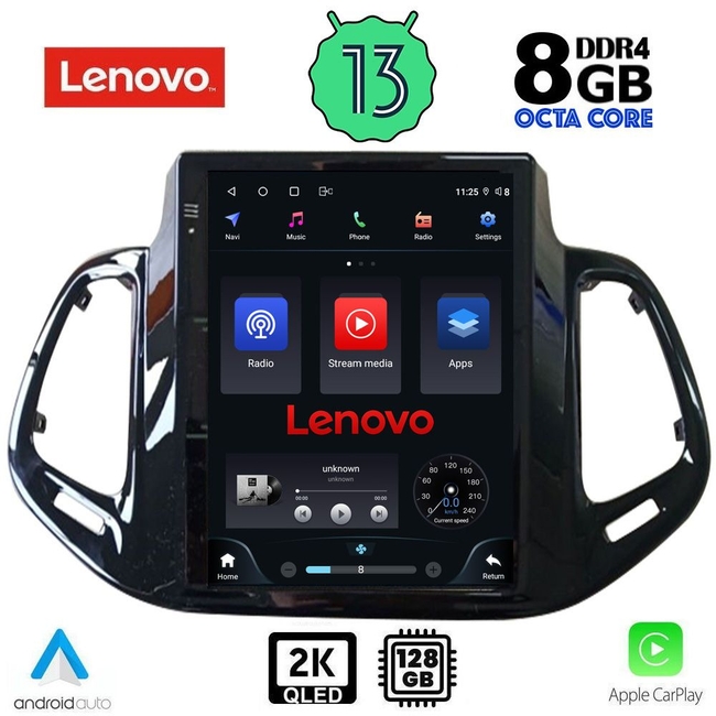 LENOVO SSW 10878_CPA TESLA STYLE for JEEP COMPASS mod. 2017-2020