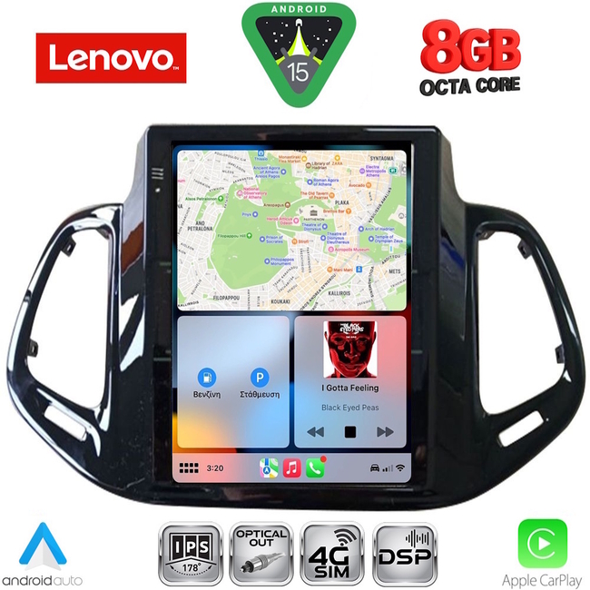 LENOVO SSW 10878_CPA TESLA STYLE for JEEP COMPASS mod. 2017-2021