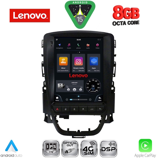LENOVO SSW 10972_CPA TESLA STYLE for OPEL ASTRA J mod. 2011-2016