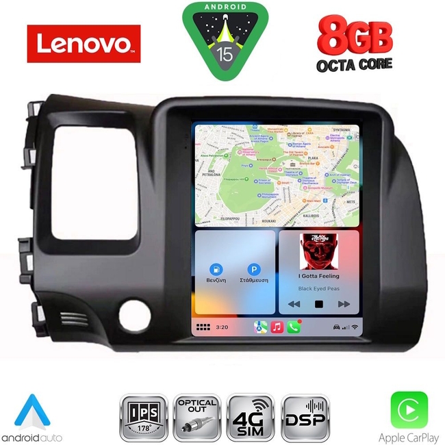 LENOVO SSW 10988_CPA TESLA STYLE for HONDA CIVIC 4D mod. 2006-2012