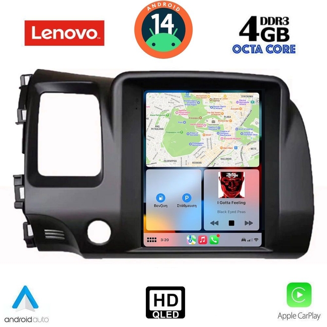 LENOVO SSX 9988_CPA TESLA STYLE for HONDA CIVIC 4D mod. 2006-2012