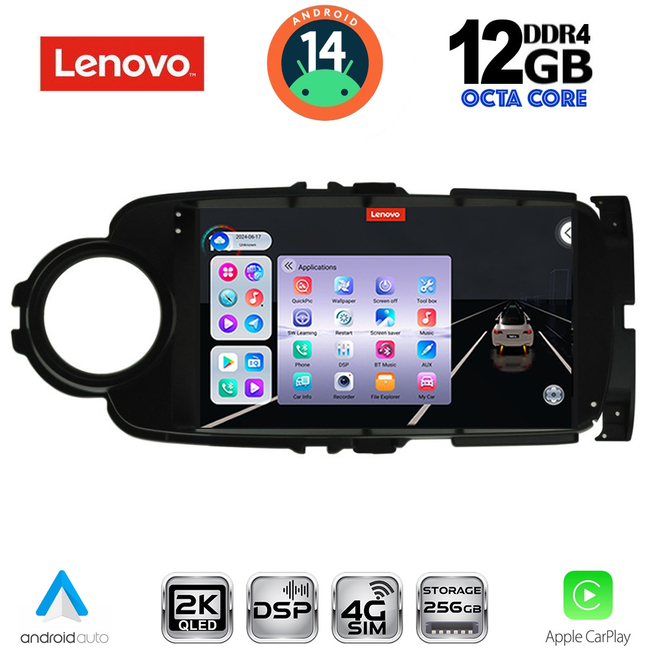 LENOVO SSZ 12737BL_CPA (9inc) MULTIMEDIA TABLET for TOYOTA YARIS mod. 2011-2015 (BLACK)