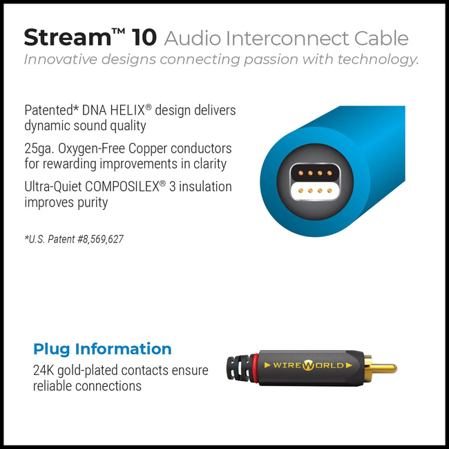 Wireworld Stream 10 RCA interconnect - 1m (8100573579780)