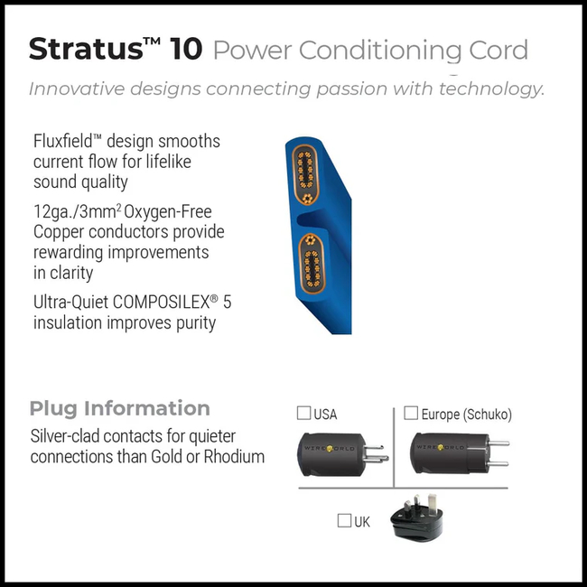 Wireworld Stratus 10 Power Conditioning Cord - 2m (8100573582100)