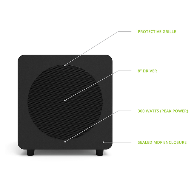 Kanto Audio SUB8 - Matte Black με καλώδιο RCA