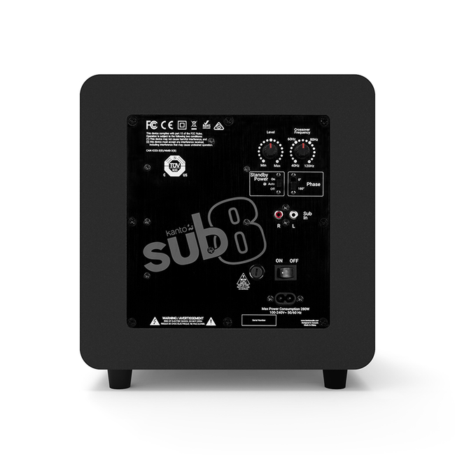Kanto Audio SUB8 - Matte Black με καλώδιο RCA