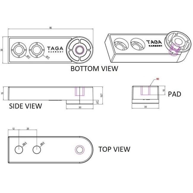 Taga Harmony TSF-002 (set 4 τεμαχίων) Black