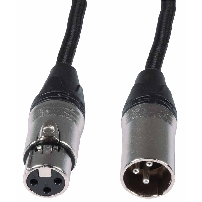 Citronic 190.267UK Ρετρό Πλεκτό Καλώδιο Μικροφώνου XLR F-XLR M 3m Μαύρο (Τεμάχιο)