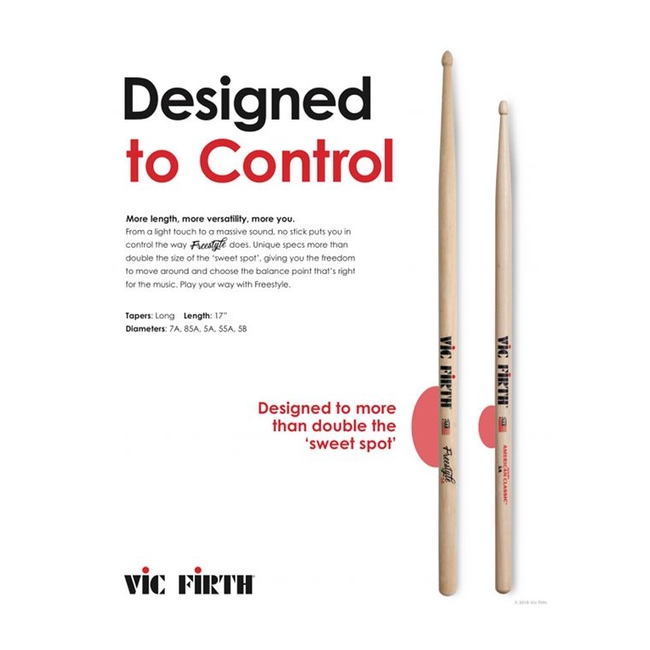 VIC FIRTH FS5A American Concept Freestyle 5A Wood Μπαγκέτες