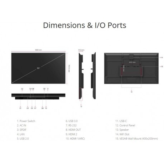 Viewsonic CDE5530 4K commercial presentation display 55''