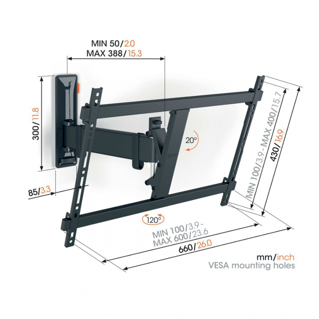 Vogel's TVM 3623 - Black - Full Motion (40'' - 77'') 8712285350146