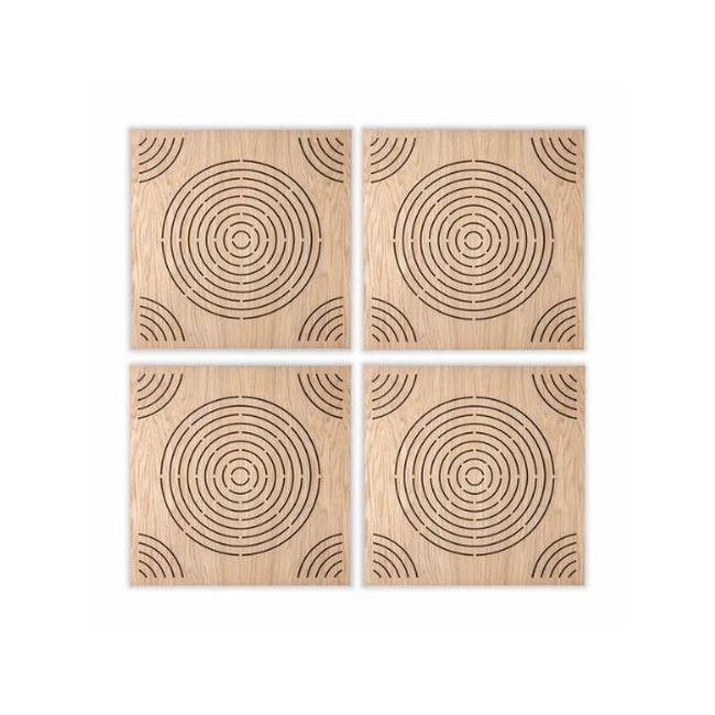 Audiodesigner Circle Pattern Brown Ηχοαπορροφητικά Ξύλινα Πάνελ 50x50x5 cm / 1 τ.μ. (4 Τεμάχια)