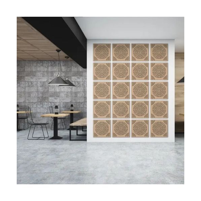 Audiodesigner Circle Pattern Brown Ηχοαπορροφητικό Ξύλινο πάνελ 50x50x5 cm / 0.25 τ.μ. (Τεμάχιo)