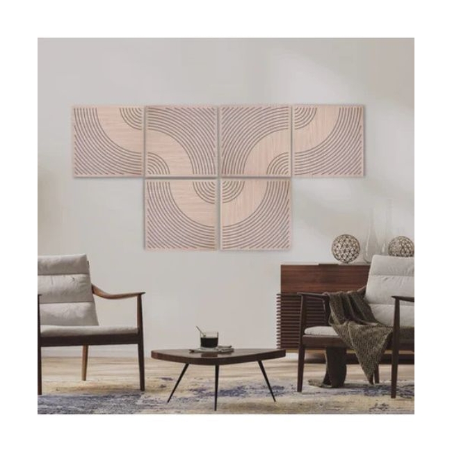 Audiodesigner Wave Pattern Brown Ηχοαπορροφητικό Ξύλινο πάνελ 50x50x5 cm / 0.25 τ.μ. (Τεμάχιo)