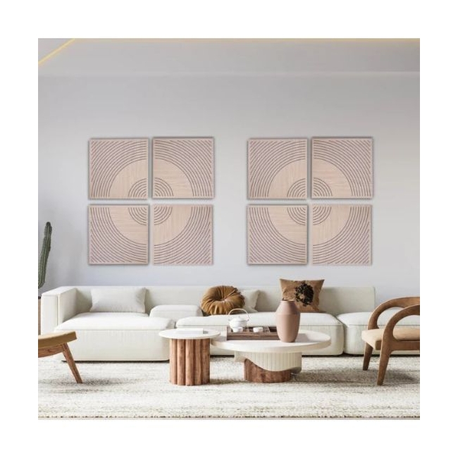 Audiodesigner Wave Pattern Brown Ηχοαπορροφητικό Ξύλινο πάνελ 50x50x5 cm / 0.25 τ.μ. (Τεμάχιo)