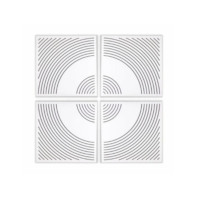 Audiodesigner Wave Pattern White Ηχοαπορροφητικά Ξύλινα πάνελ 50x50x5 cm / 1 τ.μ. (4 Τεμάχια)
