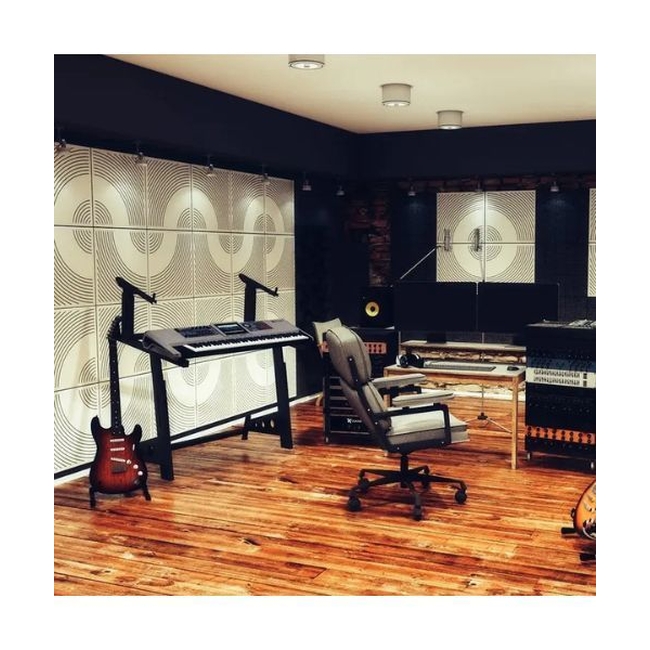 Audiodesigner Wave Pattern White Ηχοαπορροφητικό Ξύλινο πάνελ 50x50x5 cm / 0.25 τ.μ. (Τεμάχιo)