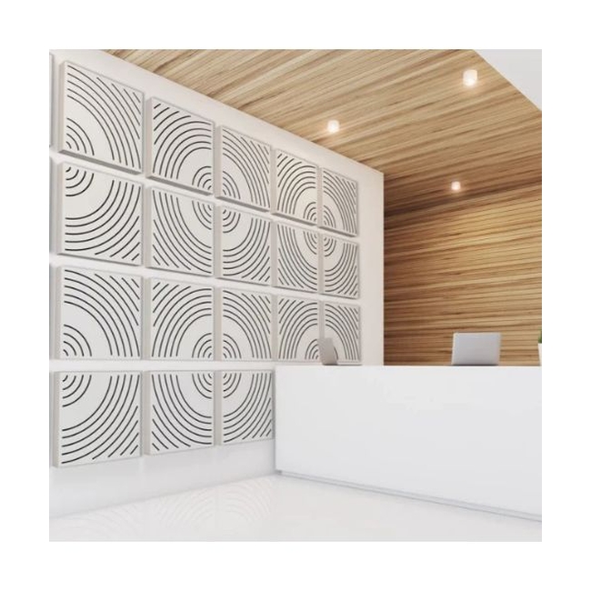 Audiodesigner Wave Pattern White Ηχοαπορροφητικό Ξύλινο πάνελ 50x50x5 cm / 0.25 τ.μ. (Τεμάχιo)