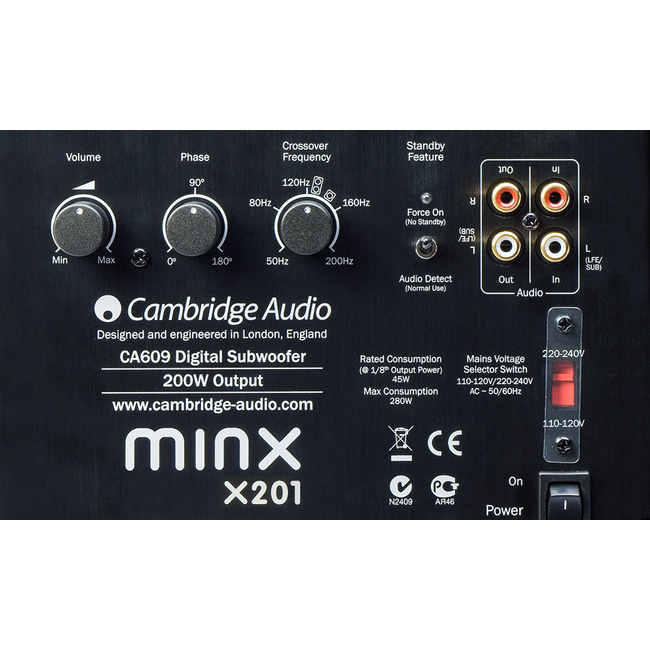 Cambridge Audio Minx X201 Black - 6.5inch