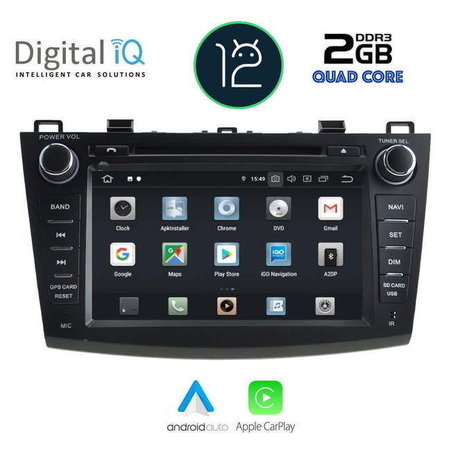 DIGITAL IQ X402_CPA (8'' DVD) MULTIMEDIA for  MAZDA 3 mod. 2009-2014
