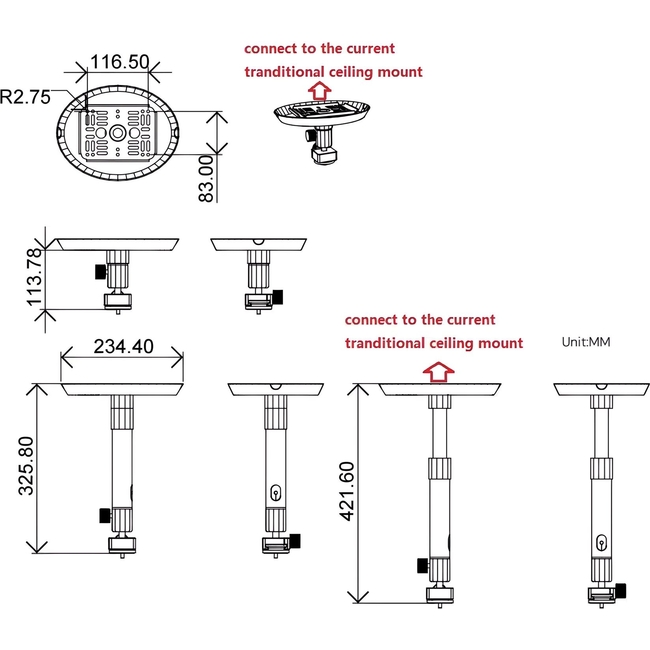 Valerion Ceiling Mount Bracket