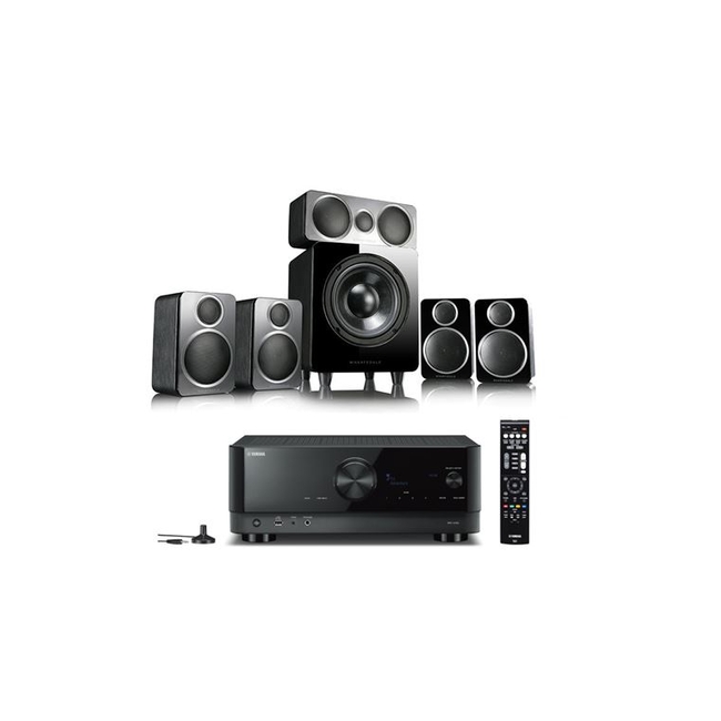 YAMAHA RX-V4A Δικτυακός Ραδιοενισχυτής Home Cinema με ηχεία Wharfedale DX-2 HCP 5.1 Bundle